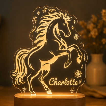 Custom Photo True Horse Wooden Led Light | Personalized Horse Photo Wooden Led Light | Gift For Horse Lovers TOM99