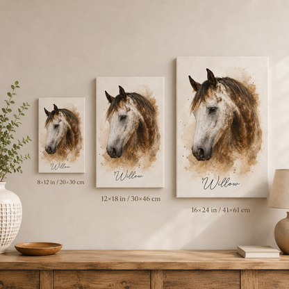 Custom Photo Horse Wall Art Canvas | Personalized Horse Photo Canvas | Gift For Horse Lovers TOM99