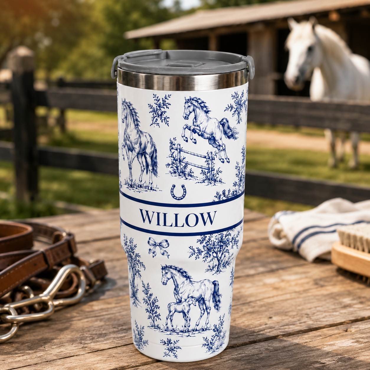 Custom Photo Horse 30oz Tumbler | Gift For Horse Lovers | Pet Lover Gifts TOM99