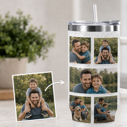 Custom Photo Dad 40oz Tumbler, Personalized Dad Tumbler, Father’s Day Gift TOM99