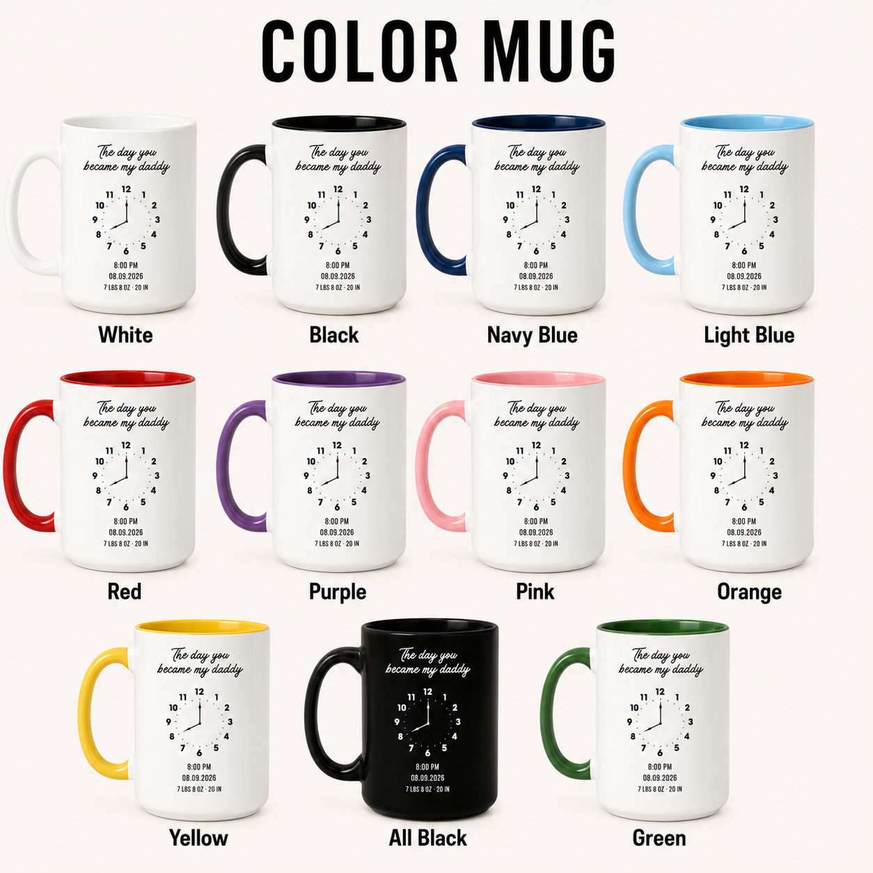 Custom Photo Become My Daddy Mug, Personalized Mug Mug For Husband Dad Grandfather TOM99