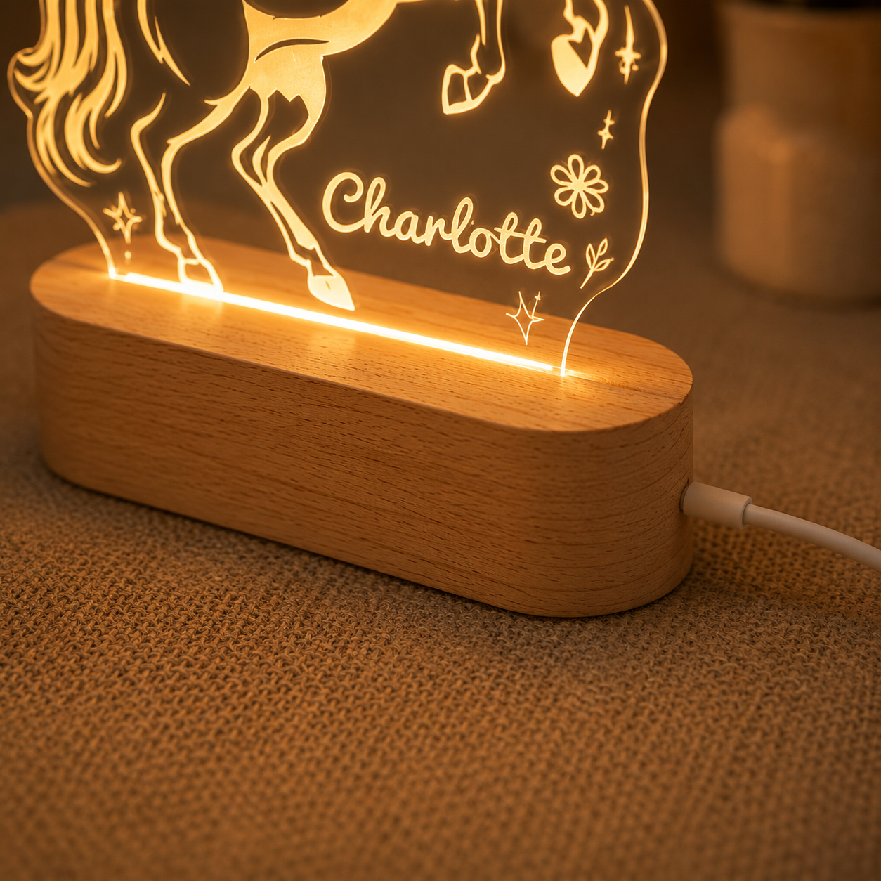 Custom Photo True Horse Wooden Led Light | Personalized Horse Photo Wooden Led Light | Gift For Horse Lovers TOM99