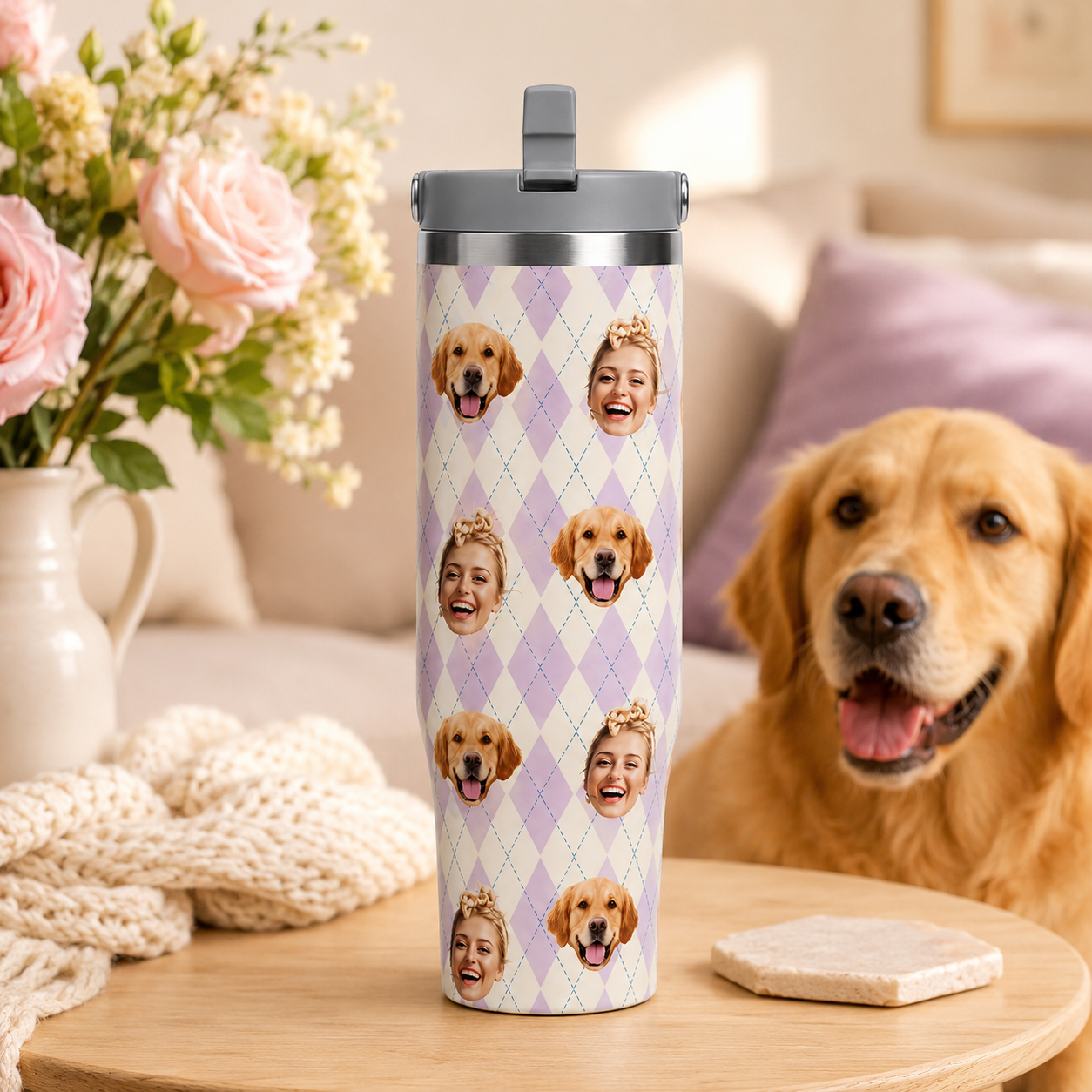 Custom Photo Dog 30oz Tumbler | Gift For Dog Lovers | Pet Lover Gifts TOM99