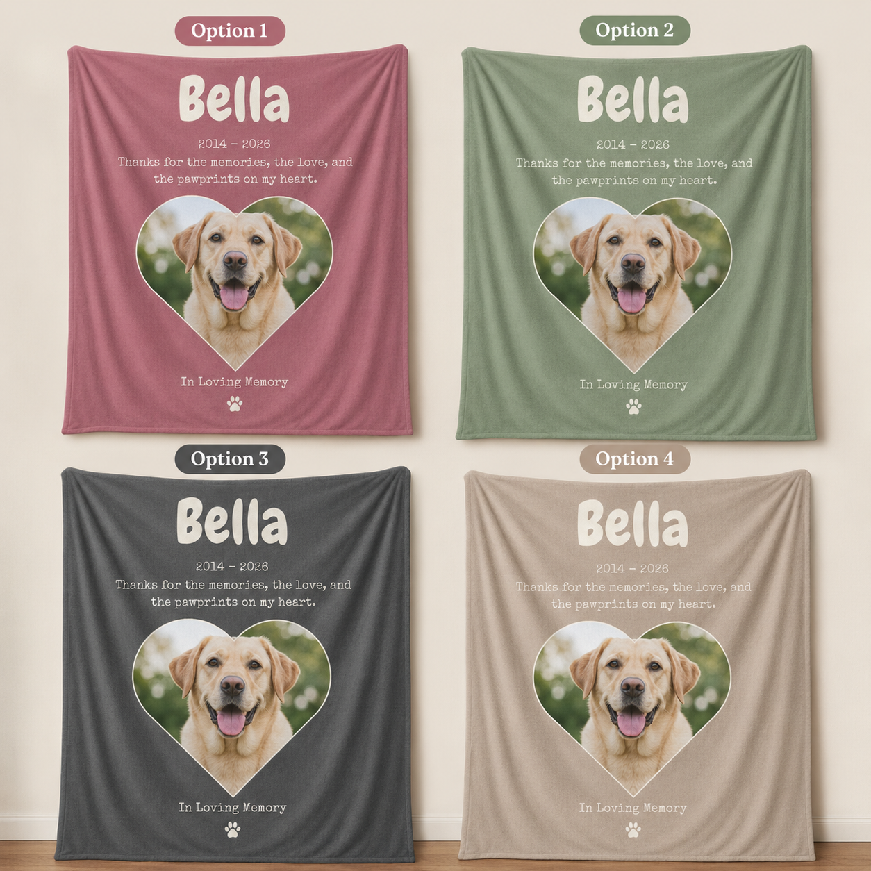 Custom Photo Dog Thank For The Memories Blanket | Personalized Dog Lovers Gifts | Gift For Dog Lovers TOM99