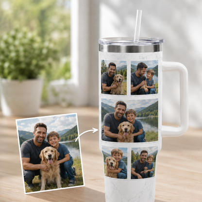 Custom Photo Dad 40oz Tumbler, Personalized Dad Tumbler, Father’s Day Gift TOM99