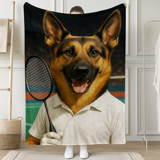 Custom Photo Badminton Dog BlanketGift For Dog Lovers