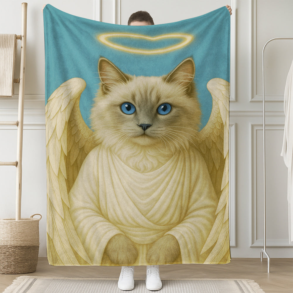 Custom Cat Photo Memorial Blanket _ Memorial Gift For Cat