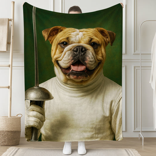 Custom Photo Fencer Dog BlanketGift For Dog Lovers