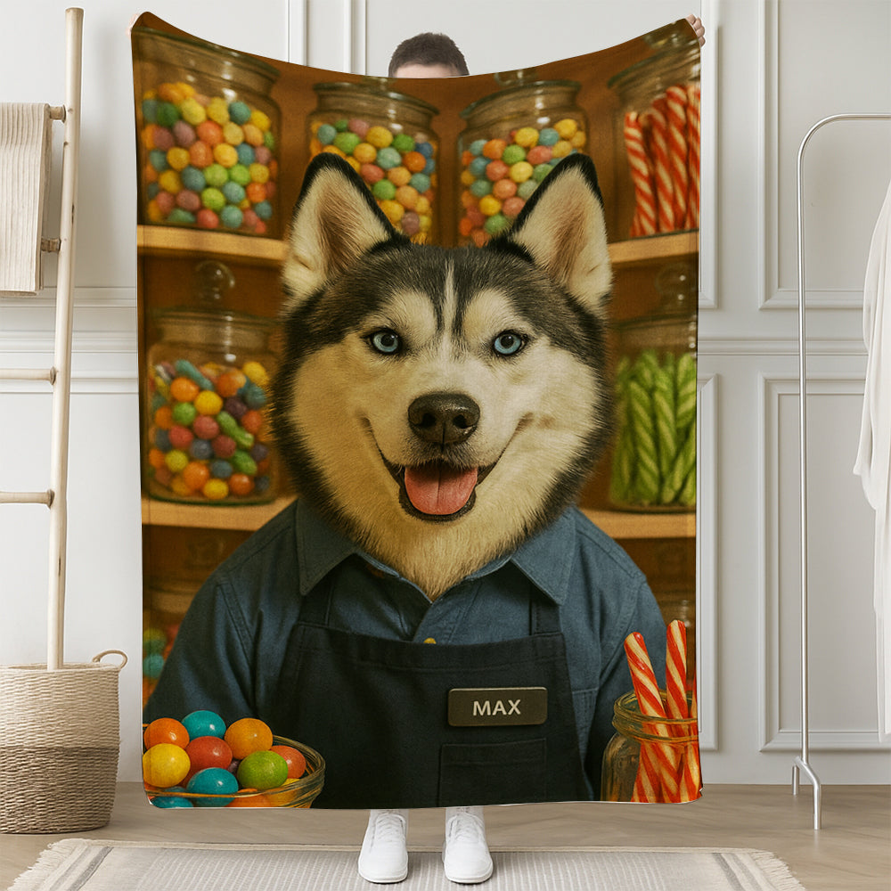 Custom Photo Candy Shop Dog BlanketGift For Dog Lovers
