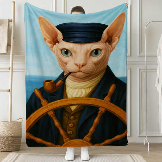 Custom Photo Sailor Cat Blanket Gift For Cat Lovers