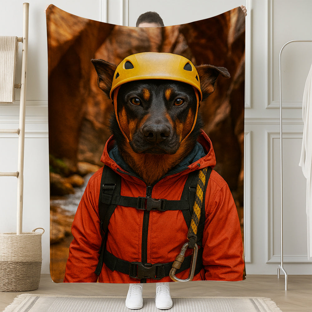 Custom Photo Canyoneering Slot Canyon Adventure Dog BlanketGift For Dog Lovers