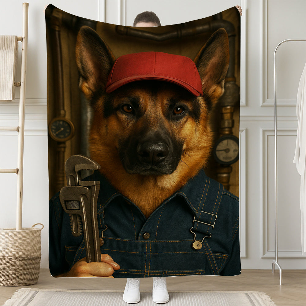 Custom Photo Plumber Dog BlanketGift For Dog Lovers