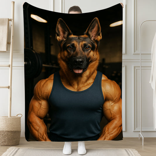 Custom Photo Body Builder Dog BlanketGift For Dog Lovers