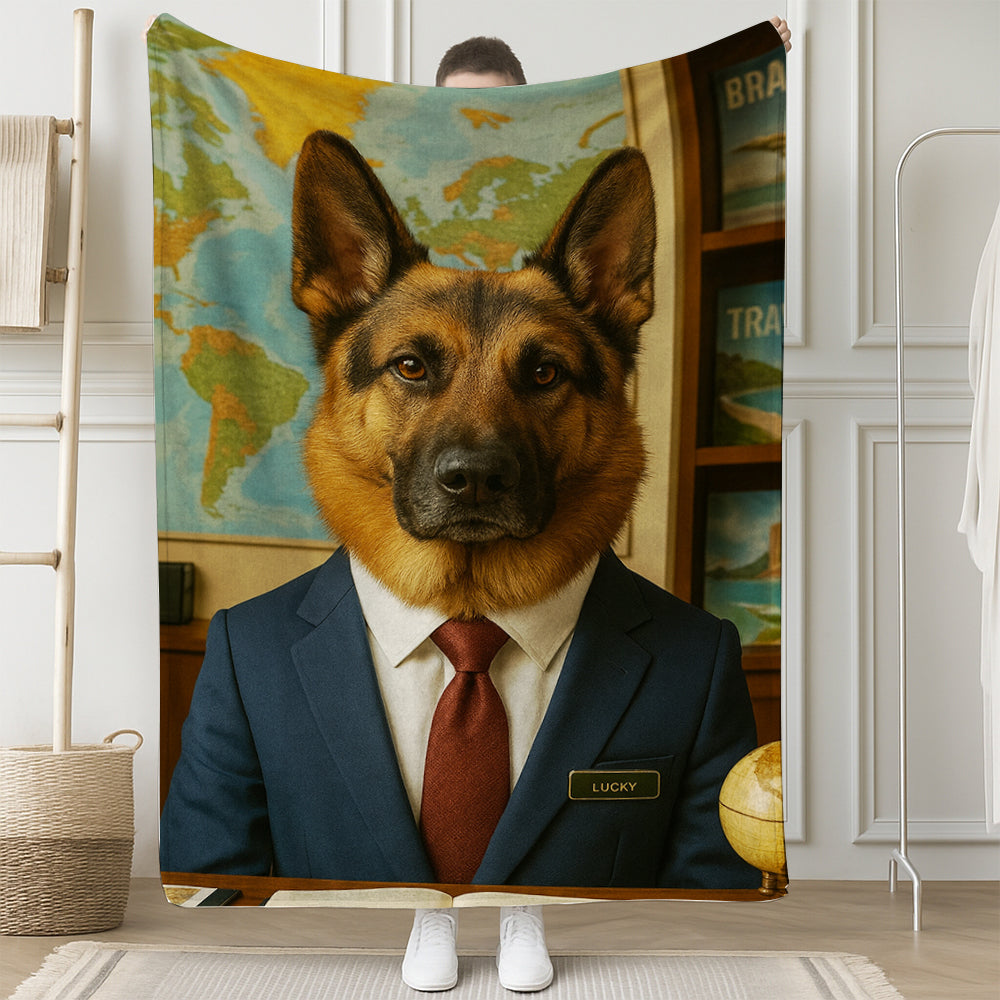 Custom Photo Travel Agent Dog BlanketGift For Dog Lovers