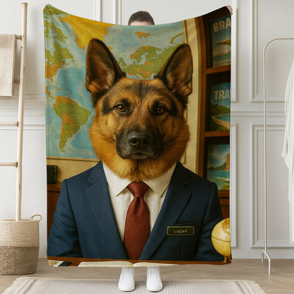 Custom Photo Travel Agent Dog BlanketGift For Dog Lovers