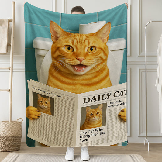 Custom Photo Cat Toilet Bathroom Blanket Wall Art