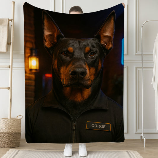 Custom Photo Bouncer Night Club Security Dog BlanketGift For Dog Lovers
