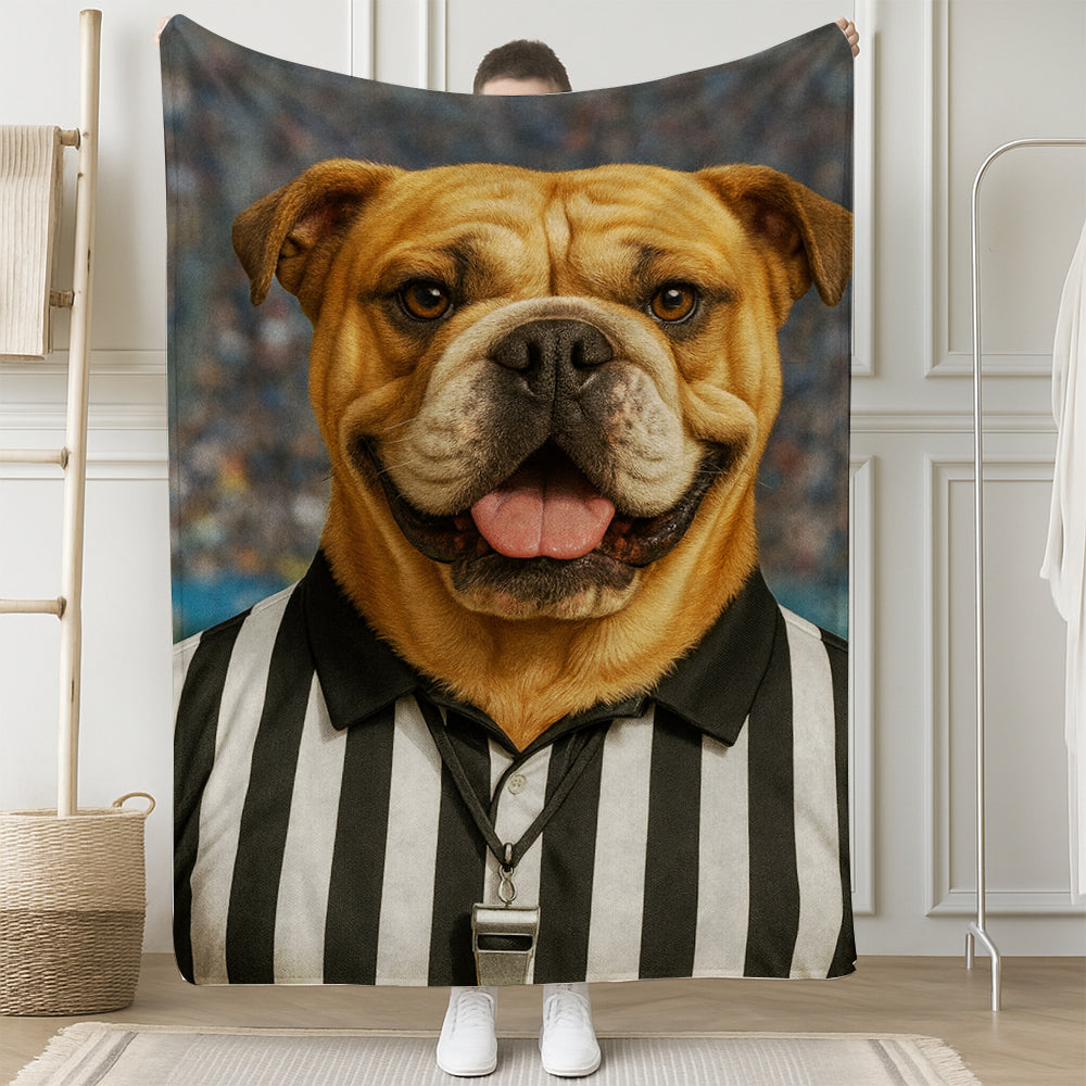 Custom Photo Referee Dog BlanketGift For Dog Lovers