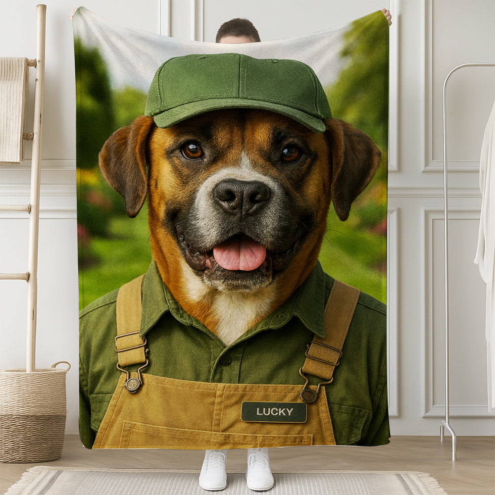 Custom Photo Gardener 2 Dog BlanketGift For Dog Lovers