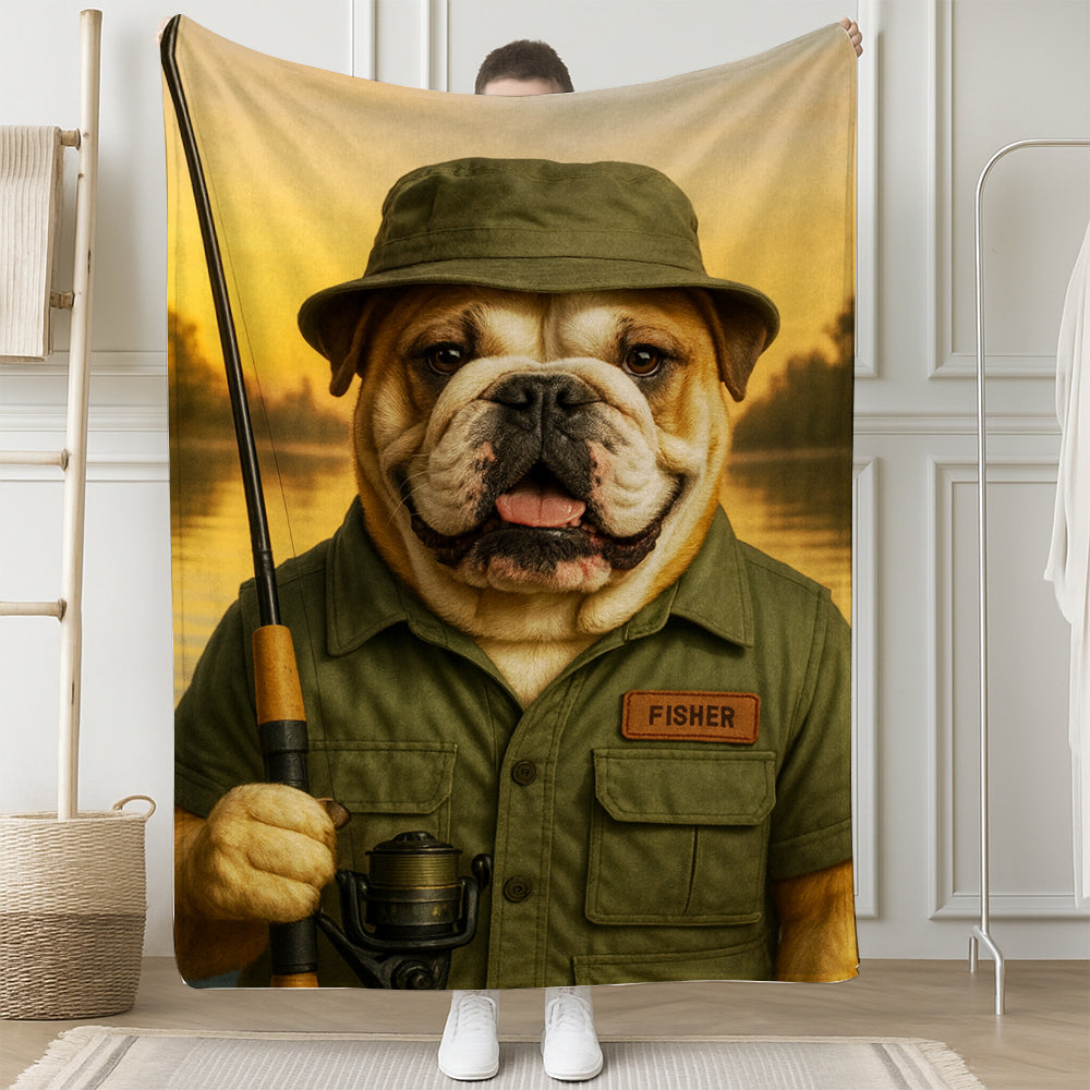 Custom Photo Fisher Dog BlanketGift For Dog Lovers