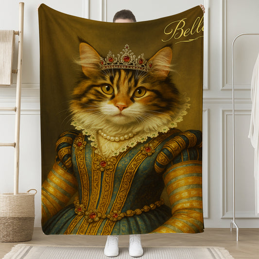 Custom Photo Sapphire Queen Cat Blanket Gift For Cat Lovers