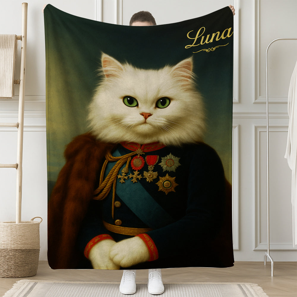 Custom Photo Imperial Minister Cat Blanket Gift For Cat Lovers