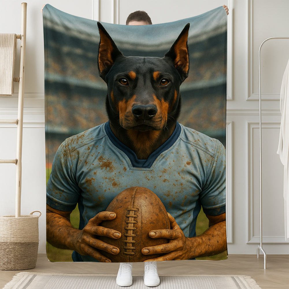 Custom Photo Rugby Dog BlanketGift For Dog Lovers