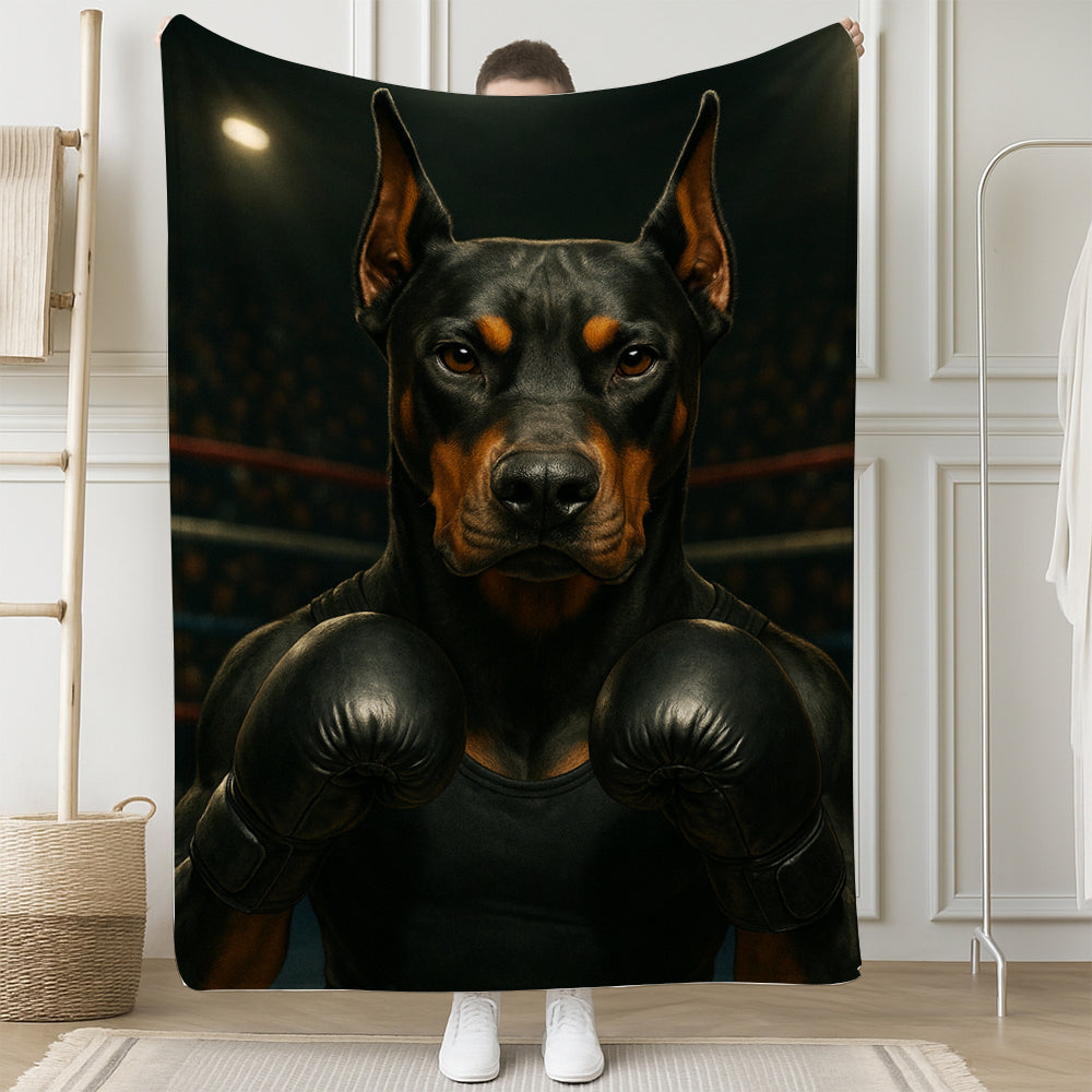 Custom Photo Boxing Dog BlanketGift For Dog Lovers