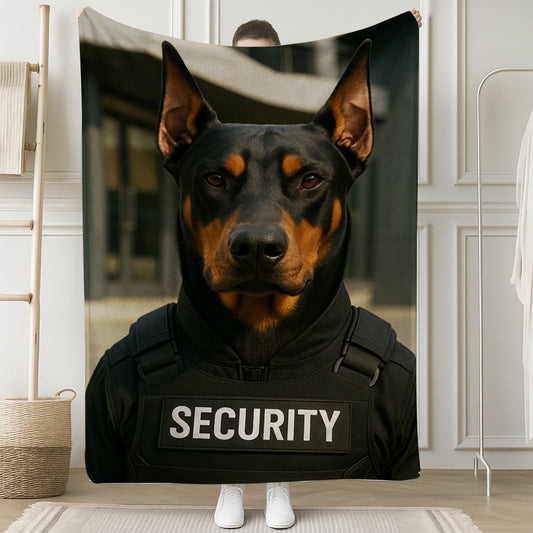 Custom Photo Security Guard Dog BlanketGift For Dog Lovers