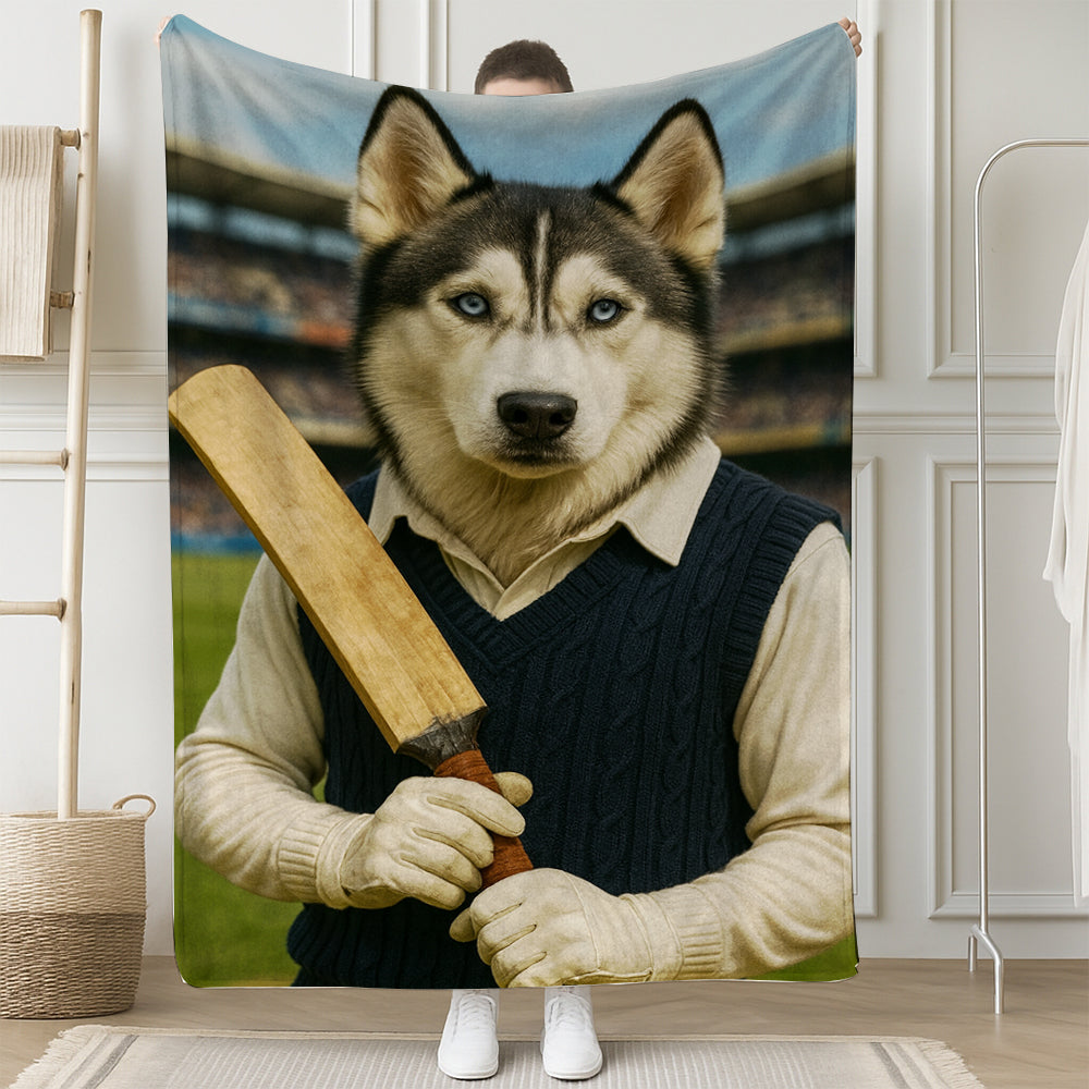 Custom Photo Cricket Dog BlanketGift For Dog Lovers