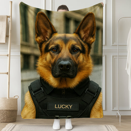 Custom Photo Tactical Dog BlanketGift For Dog Lovers