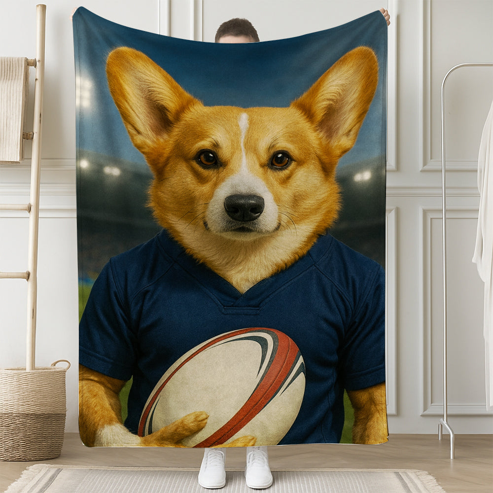 Custom Dog Rugby Sport Dog BlanketGift For Dog Lovers