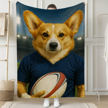 Custom Dog Rugby Sport Dog BlanketGift For Dog Lovers