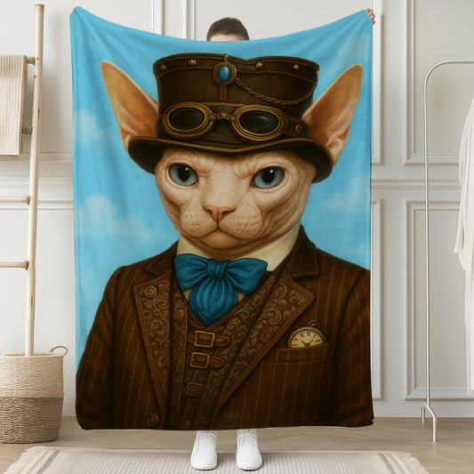Custom Photo Pilot Cat Blanket Gift For Cat Lovers