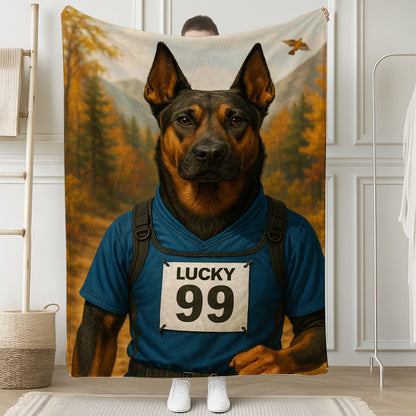 Custom Photo Trail Runner Dog BlanketGift For Dog Lover