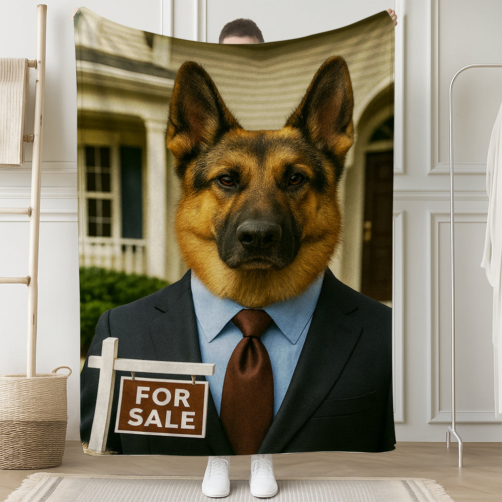 Custom Photo Realtor Dog BlanketGift For Dog Lovers