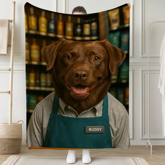 Custom Photo Shop Owner Dog BlanketGift For Dog Lovers