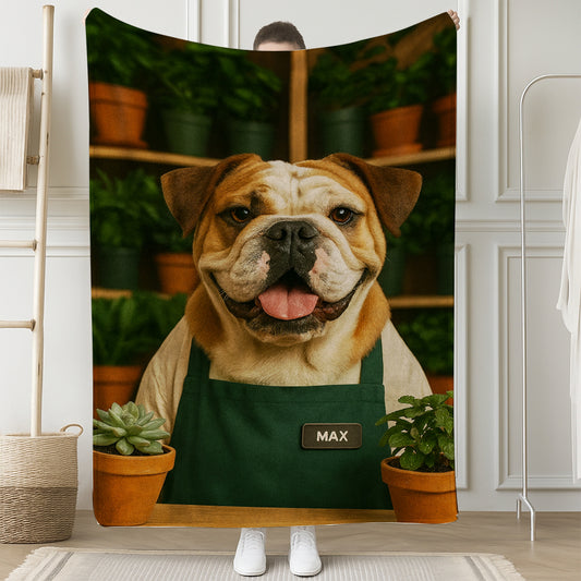 Custom Photo Gardener Dog BlanketGift For Dog Lovers