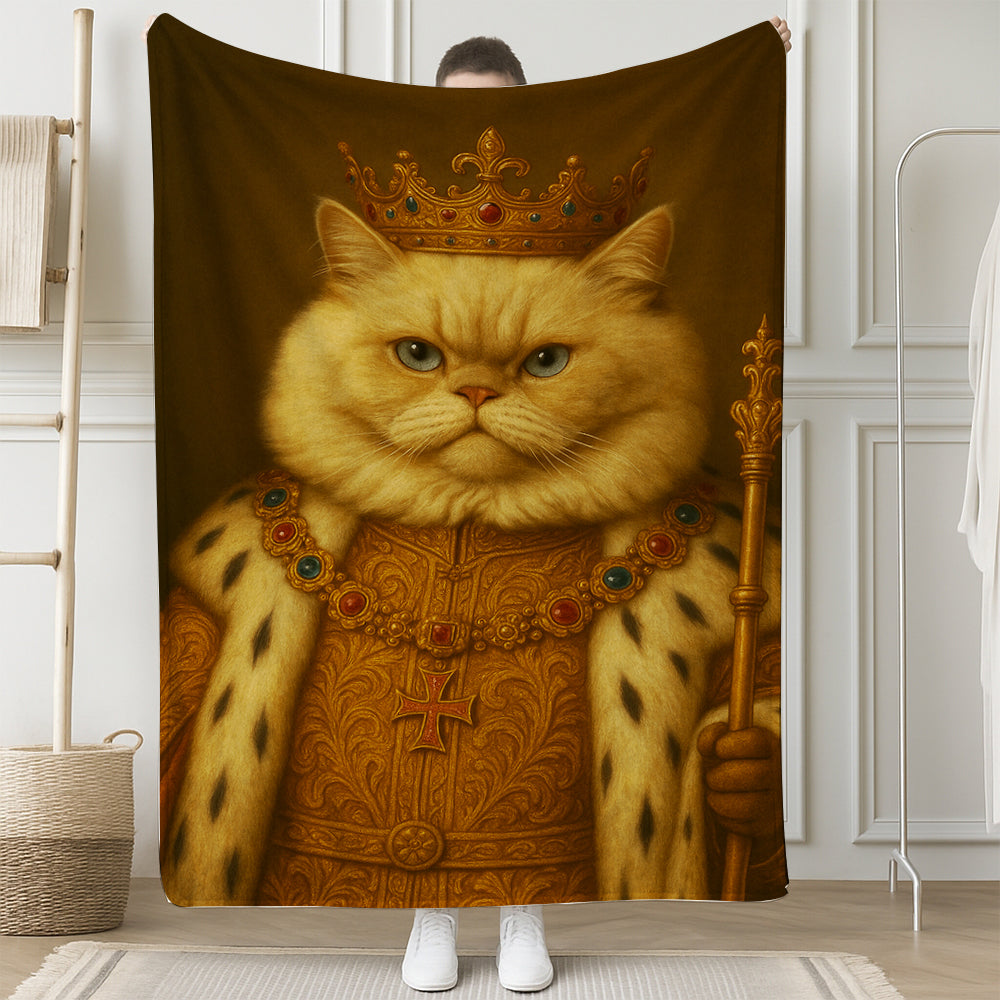 Custom Photo Cat King Royal Blanket _ Gift For Cat Lovers