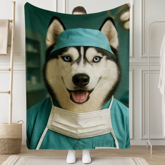 Custom Photo Surgeon Dog BlanketGift For Dog Lovers