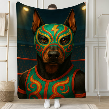 Custom Photo Lucha Libre Wrestler Mask Dog BlanketGift For Dog Lovers