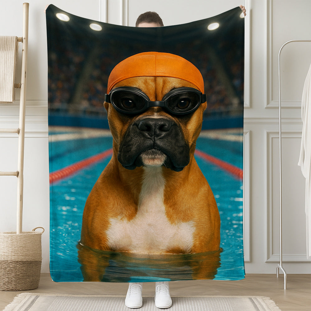 Custom Photo Swimmer  2 Dog BlanketGift For Dog Lovers