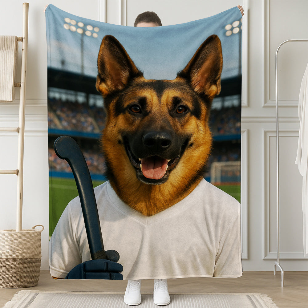 Custom Photo Field Hockey Dog BlanketGift For Dog Lovers