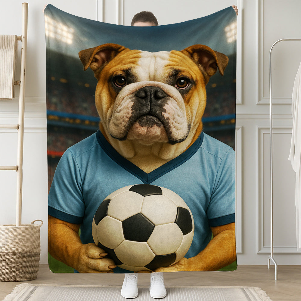 Custom Photo Soccer Dog BlanketGift For Dog Lovers