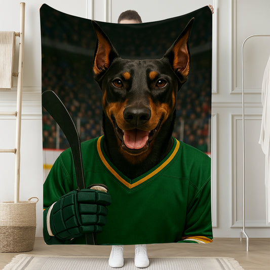 Custom Photo Hockey Player Dog BlanketGift For Dog Lovers