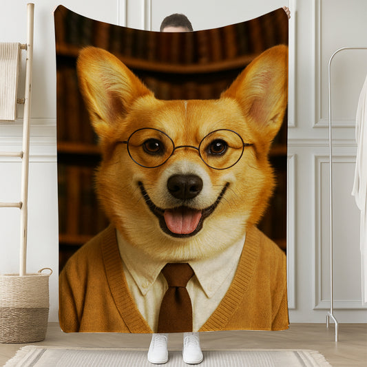Custom Photo Librarian Book Lover Dog BlanketGift For Dog Lovers