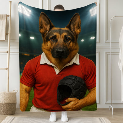 Custom Photo Rugby Player 2 Dog BlanketGift For Dog Lovers