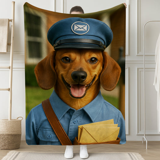 Custom Photo Mail Carrier Dog BlanketGift For Dog Lovers