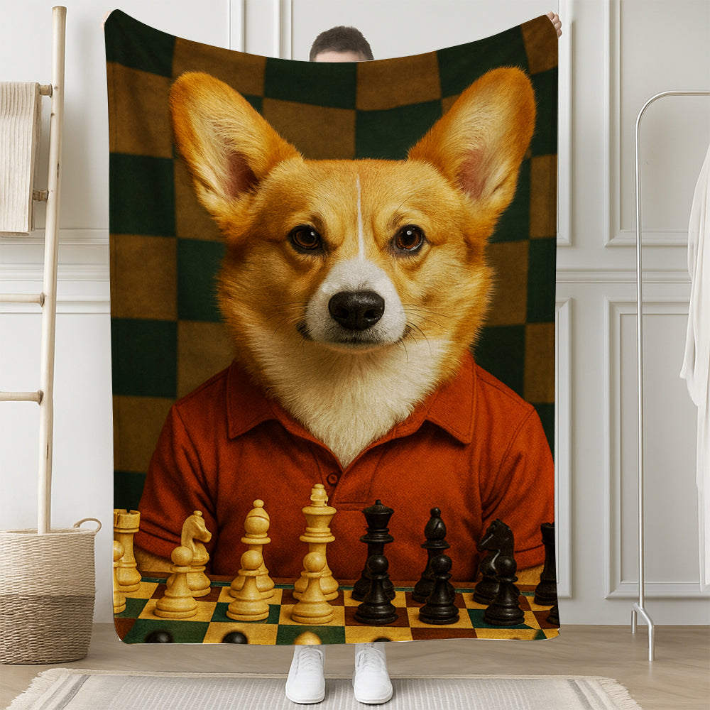Custom Photo Chess Dog BlanketGift For Dog Lovers