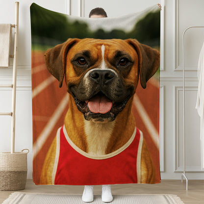 Custom Photo Runner Dog BlanketGift For Dog Lovers